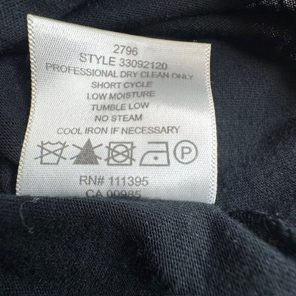 Tory Burch Black Long Sleeve V-Neck Beaded Collar Top Sz X-Small - Picture 7 of 7